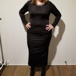Eloquii size 18 midi cocktail dress in black